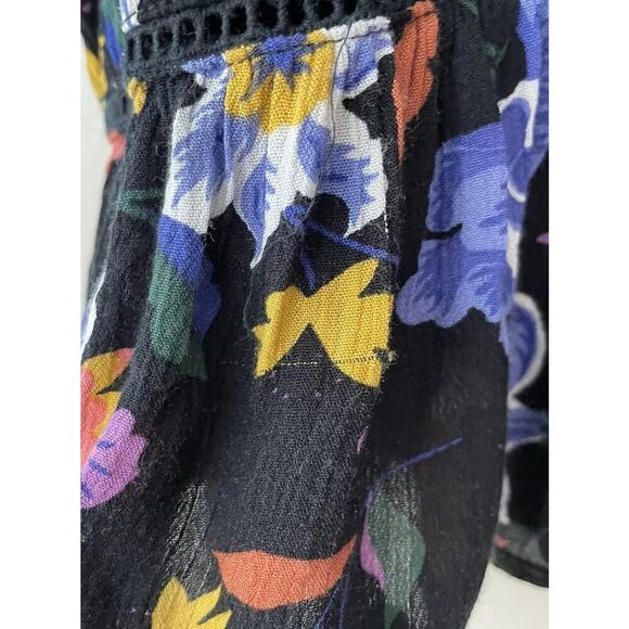 Anthropologie Medium JOVIE Floral Button Up Shirt Dolman Sleeve Colorful READ - Picture 10 of 10